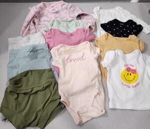 Mixed Brand Name Lot of 11 Items Baby Girl Items 0-3 / 3-6 Sizes